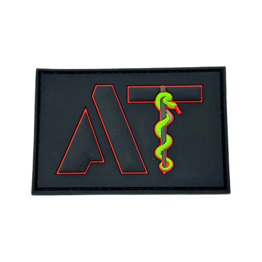 AT Patch V2-PVC - Black on Black w/Red Border image