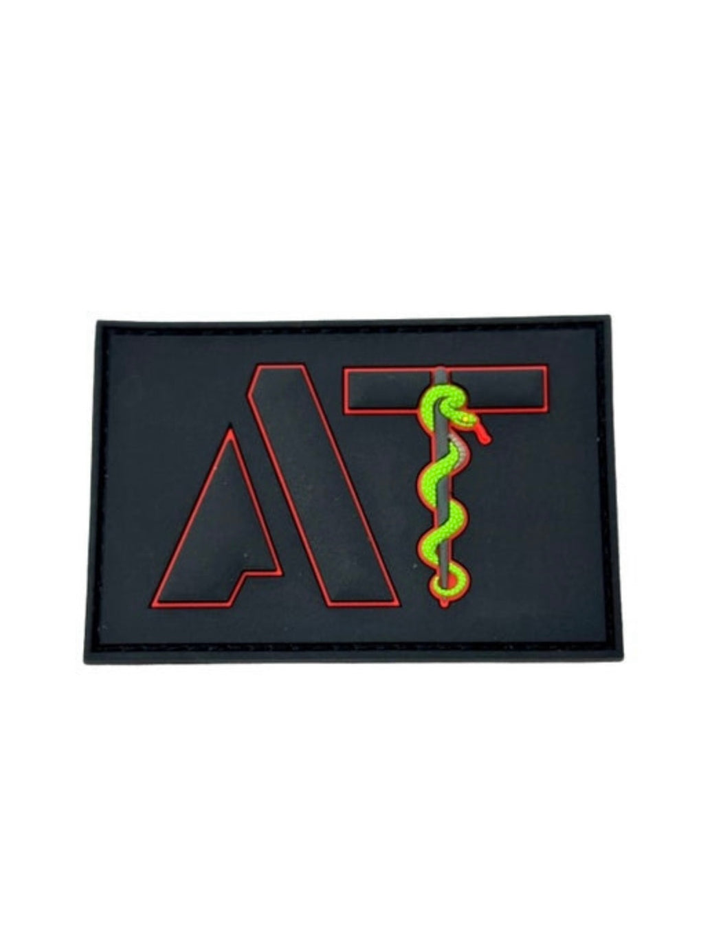 AT Patch V2-PVC - Black on Black w/Red Border image