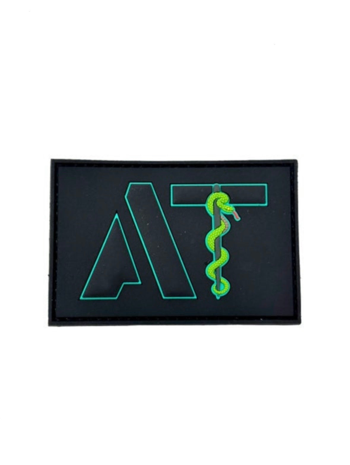Image of AT Patch V2-PVC - Black/ Black w/Teal and Sticker image